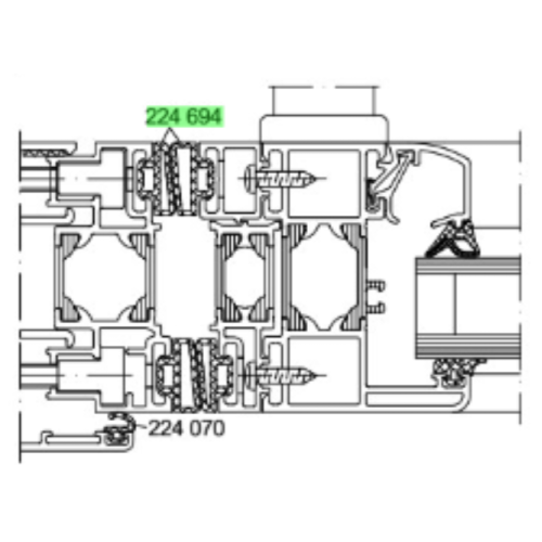 Schuco 224694 ASS 70 FD Folding Door Rebate Gasket