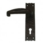 Black Antique Traditional Narrow Style Lever Lock Door Handles